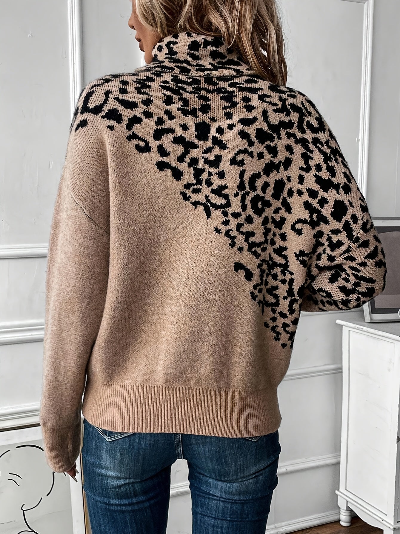 Valentina | Leopard Turtleneck Knit Sweater