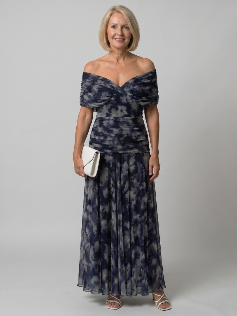 Treva | Off Shoulder Flow Midi Dress