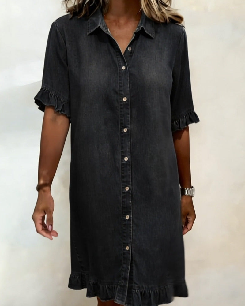Anna | Ruched Denim Mini Dress