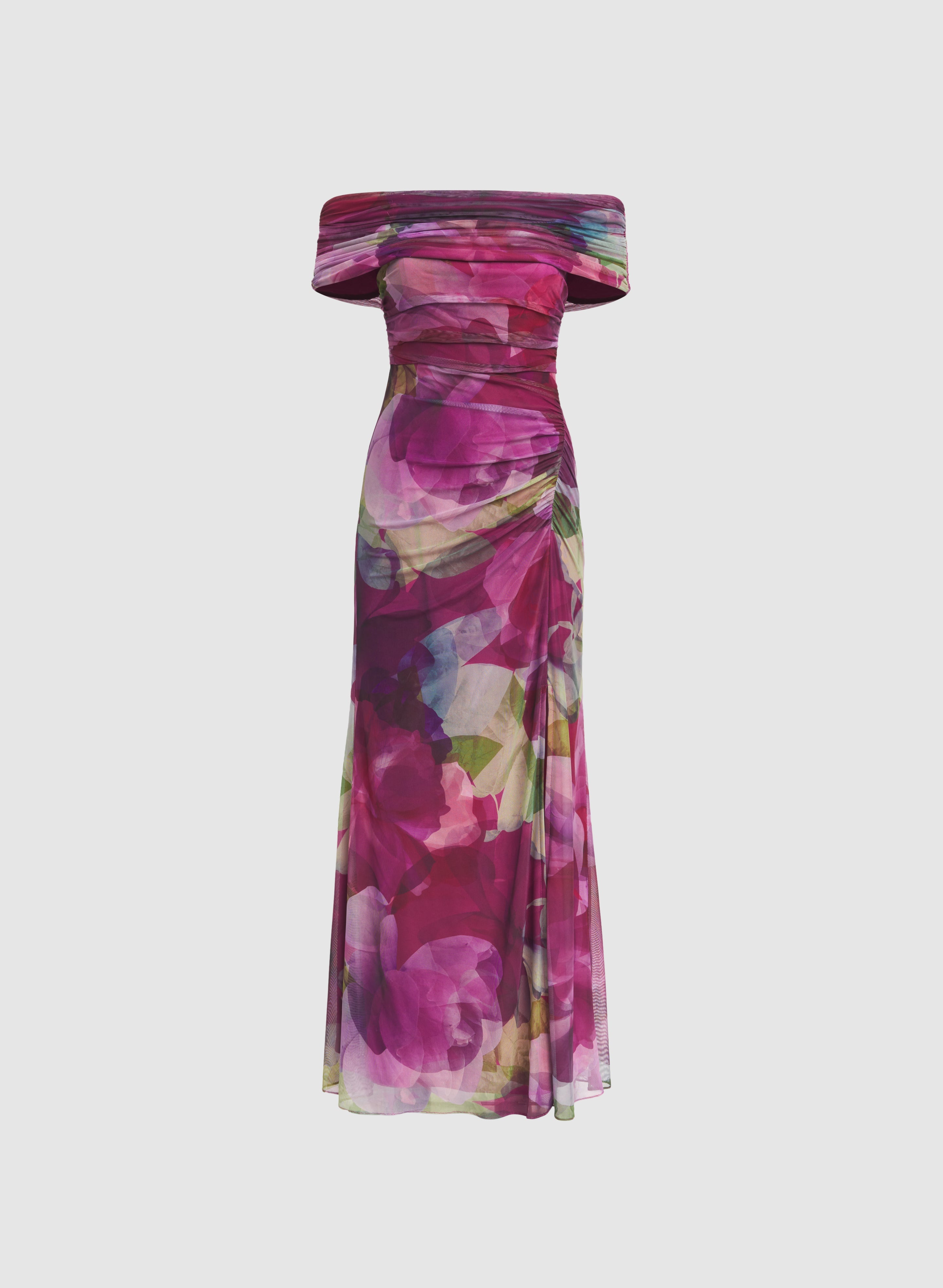 Rylee | Off-Shoulder Floral Mesh Dress