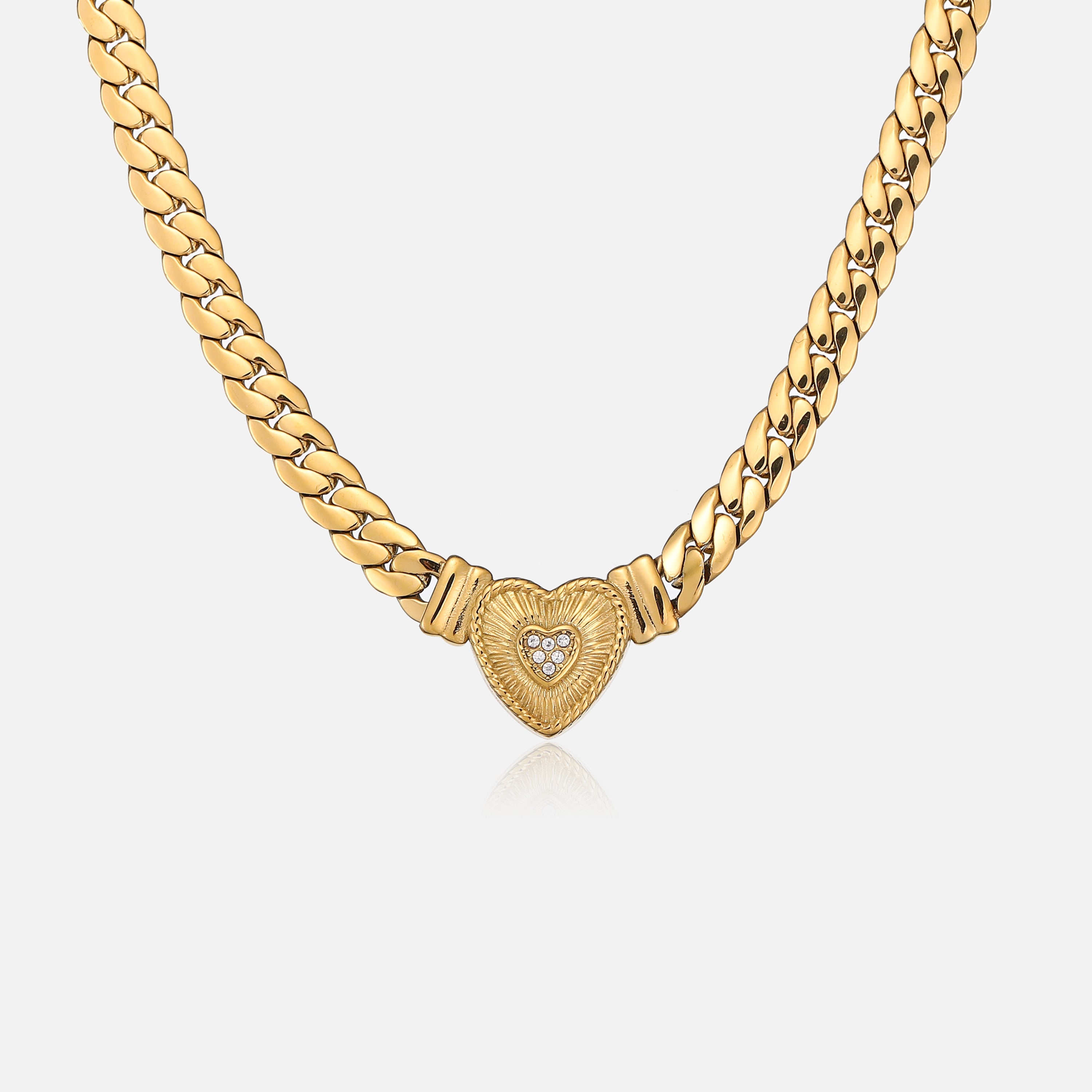Violet | Golden Heart Crystal Pendant Necklace
