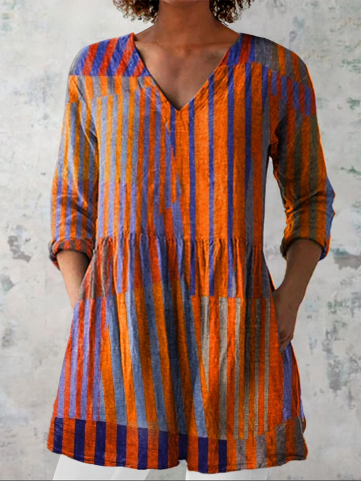 Briseis | Long V-Neck Flowy Blouse