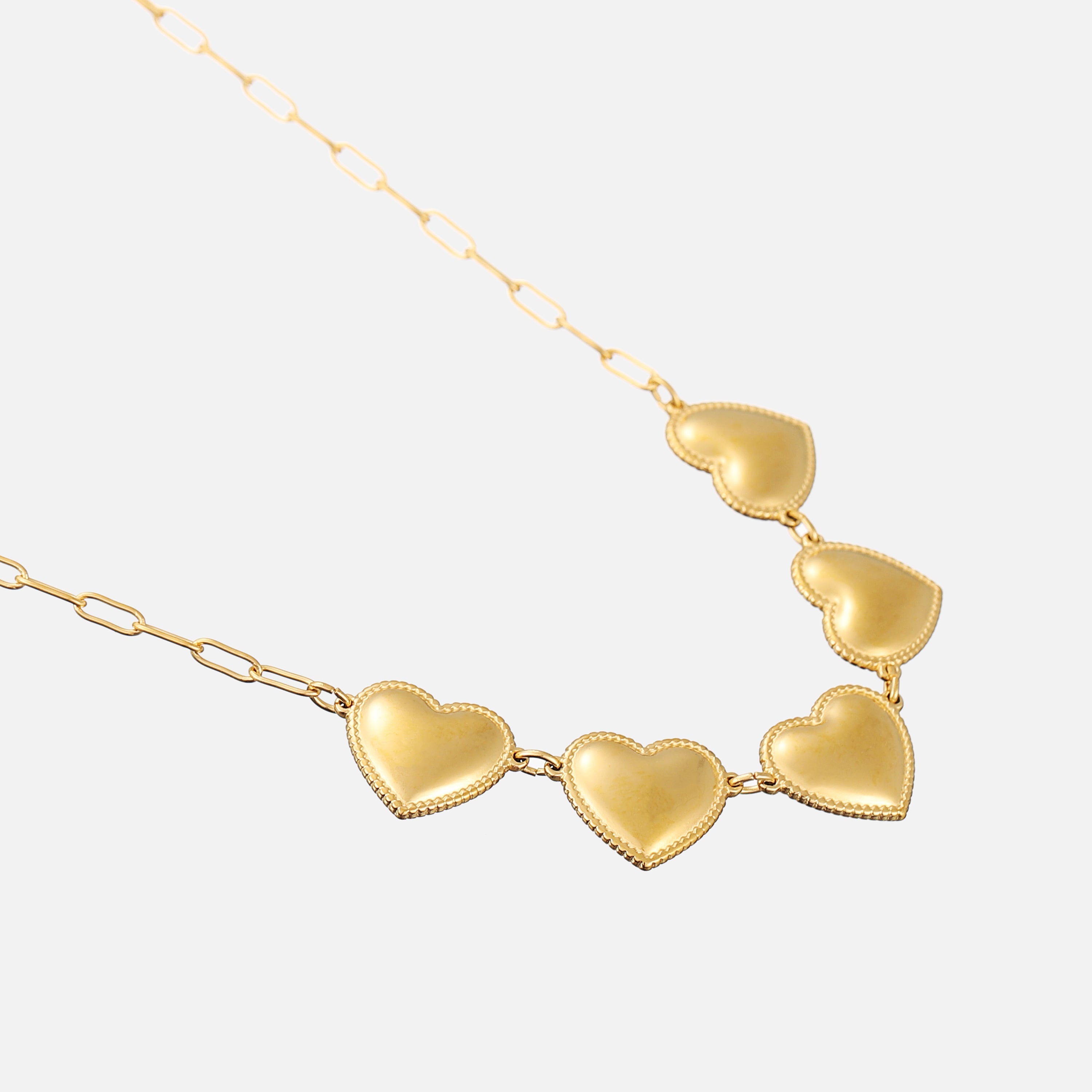 Tess | Golden Hearts Necklace