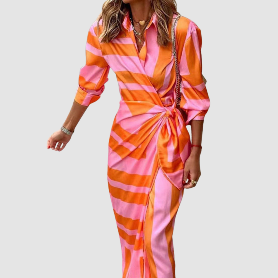 Rhosyn | Striped Midi Dress