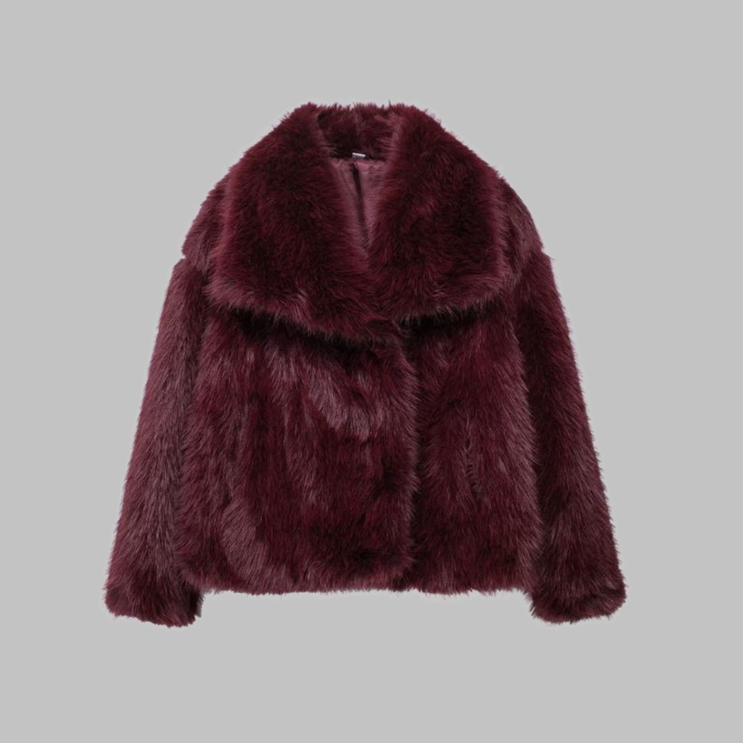 Vivienne | Collared Fuzzy Long Coat