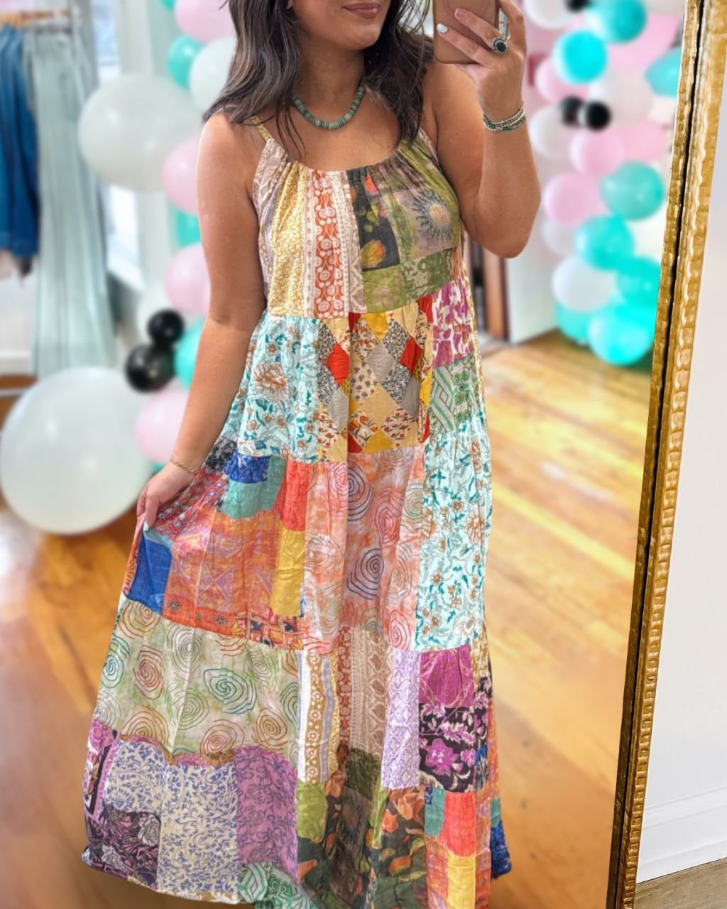 Augusta | Bohemian Patchwork Maxi Dress