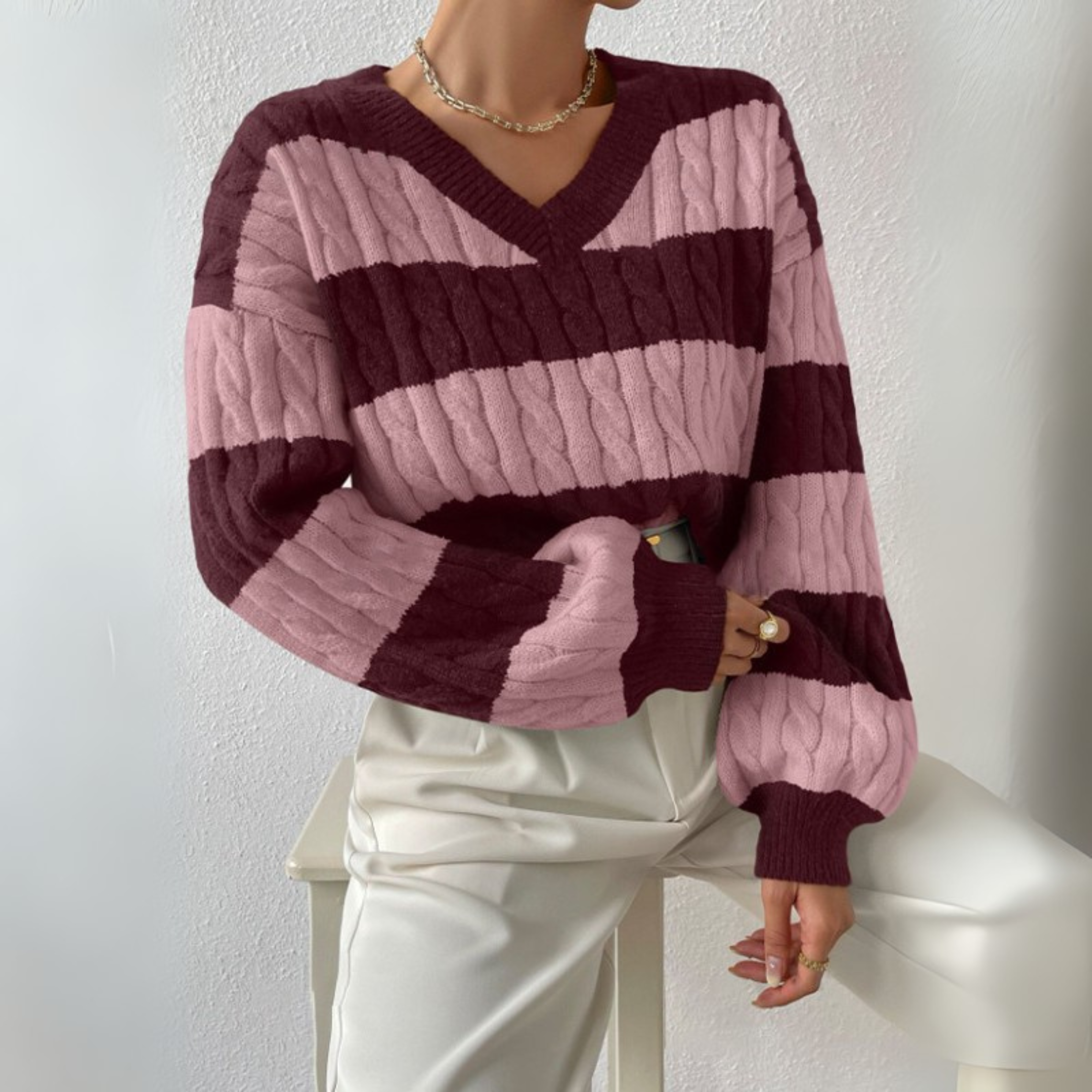 Céleste | V-Neck Long Sleeve Sweater