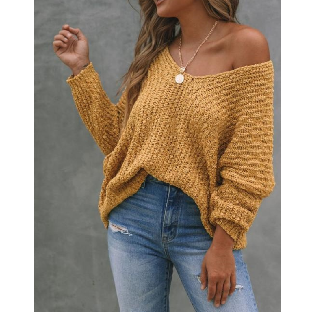 Solène | Drop Shoulder Knit Sweater