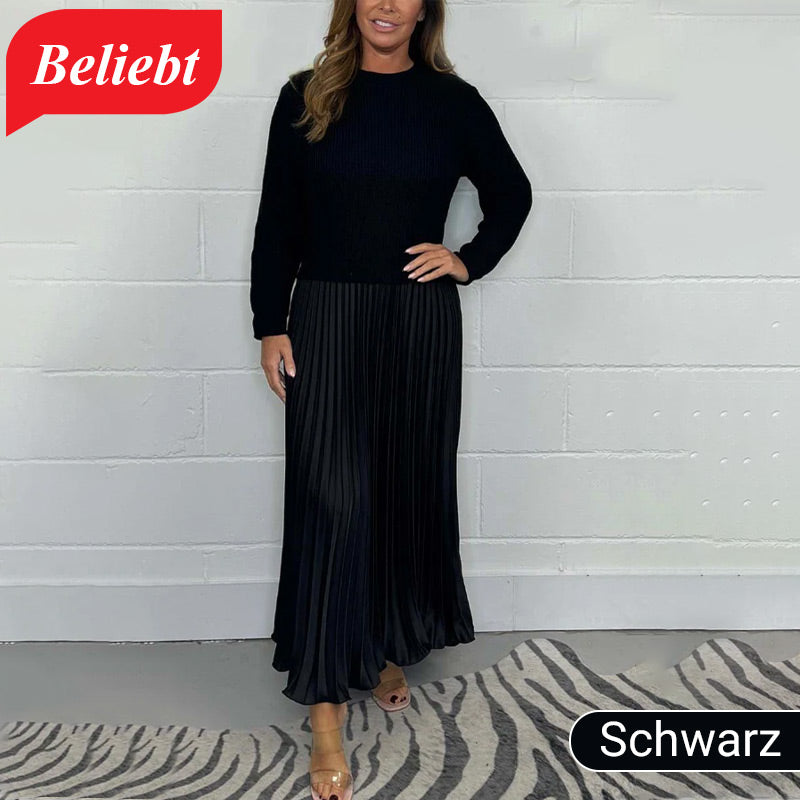 Pearl | Pleated Crew-Neck Midi Dress