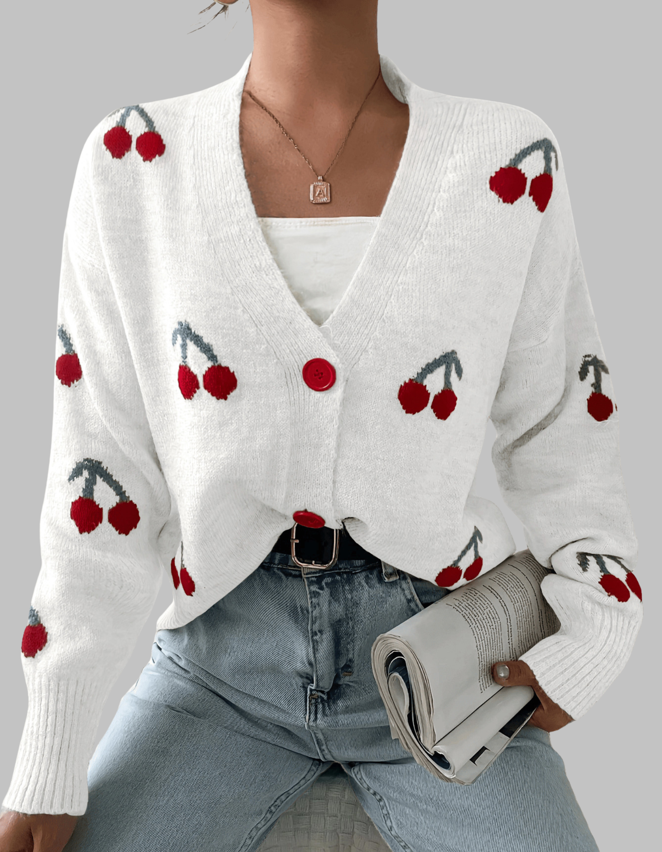 Céleste | Button-Front Long Sleeve Cardigan