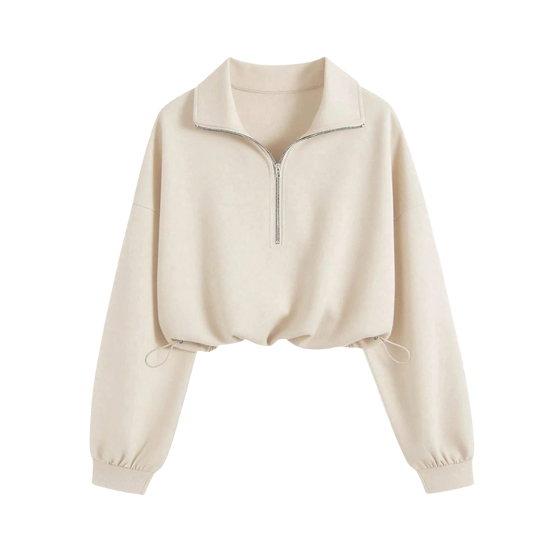 Camille | Cropped Half-Zip Pullover