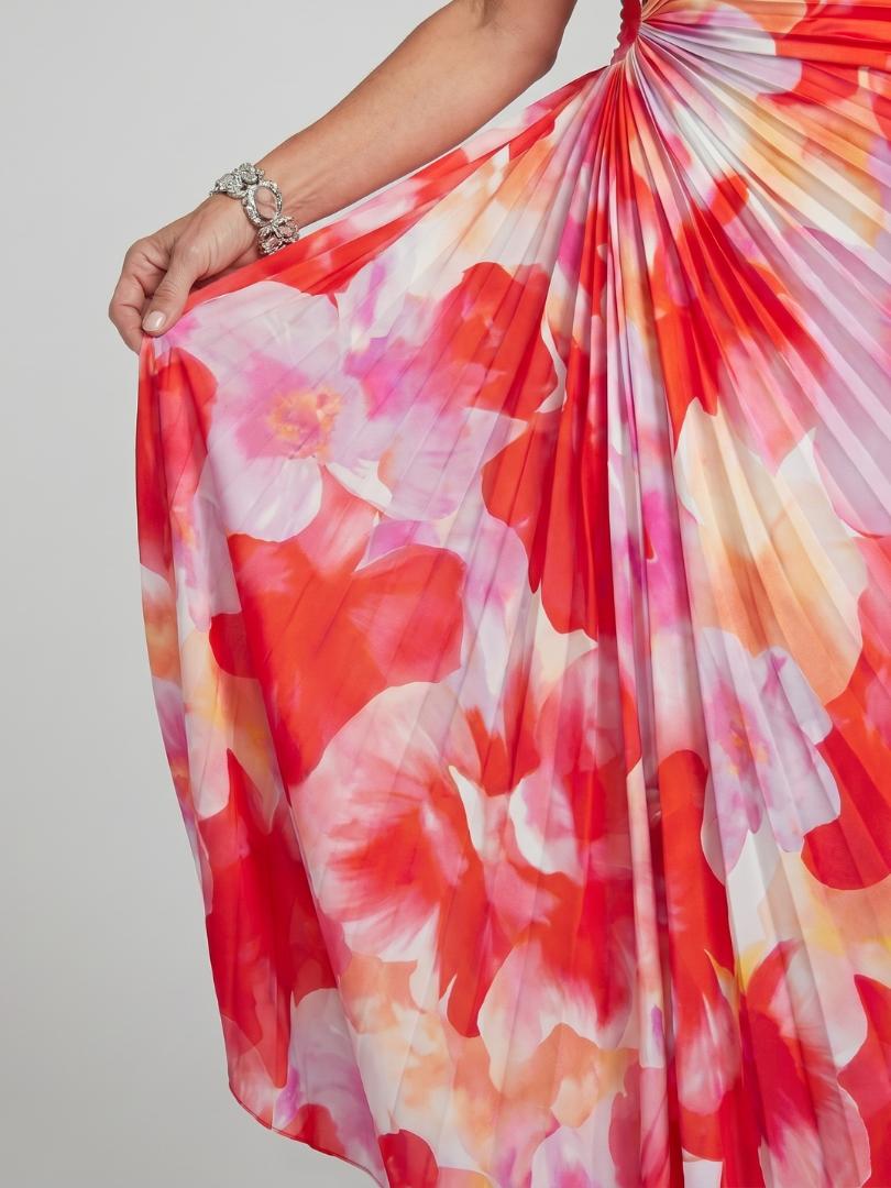 Marcella | One-Shoulder Pleated Midi Dress