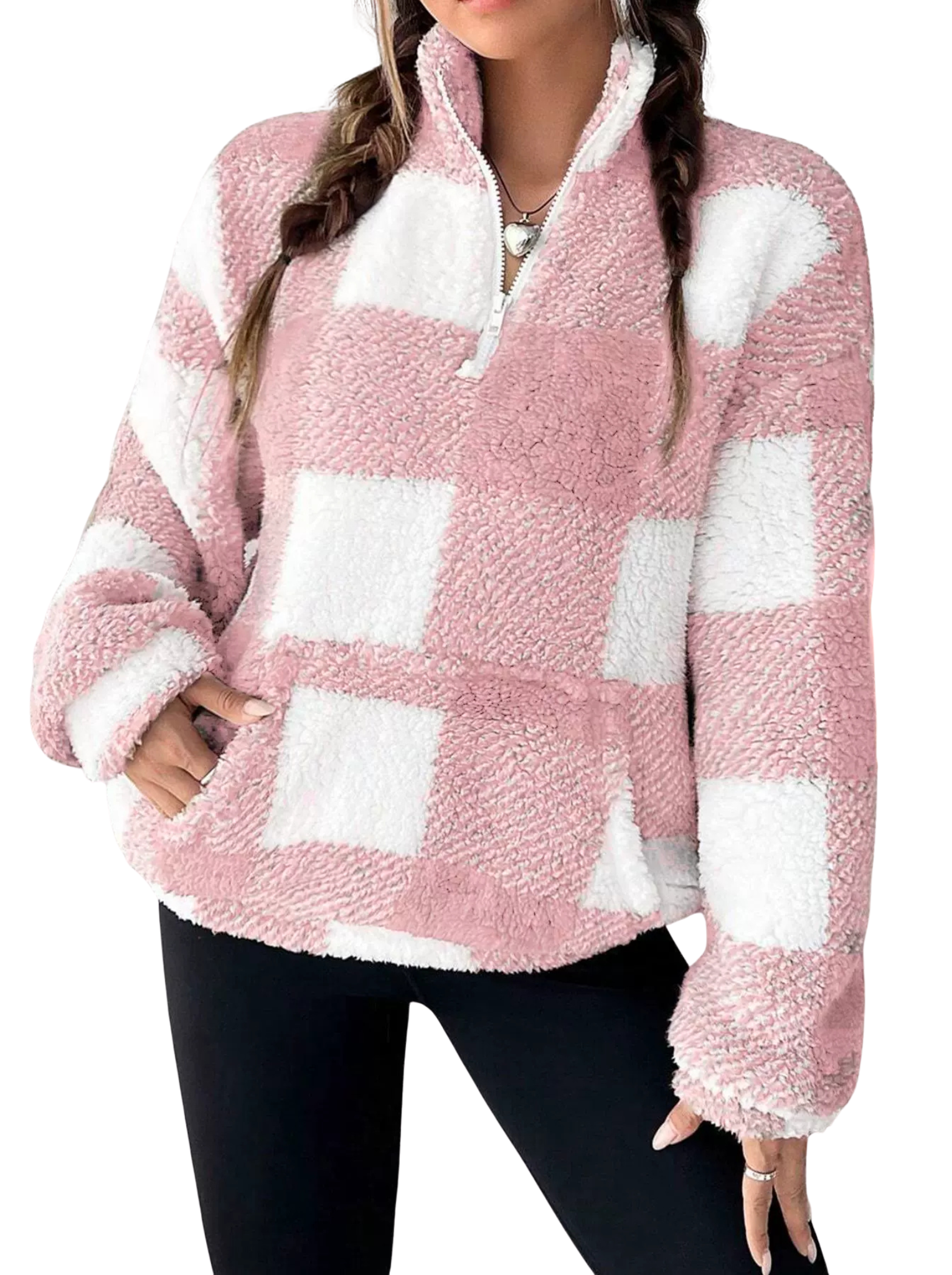 Camille | Plaid Half-Zip Cozy Pullover