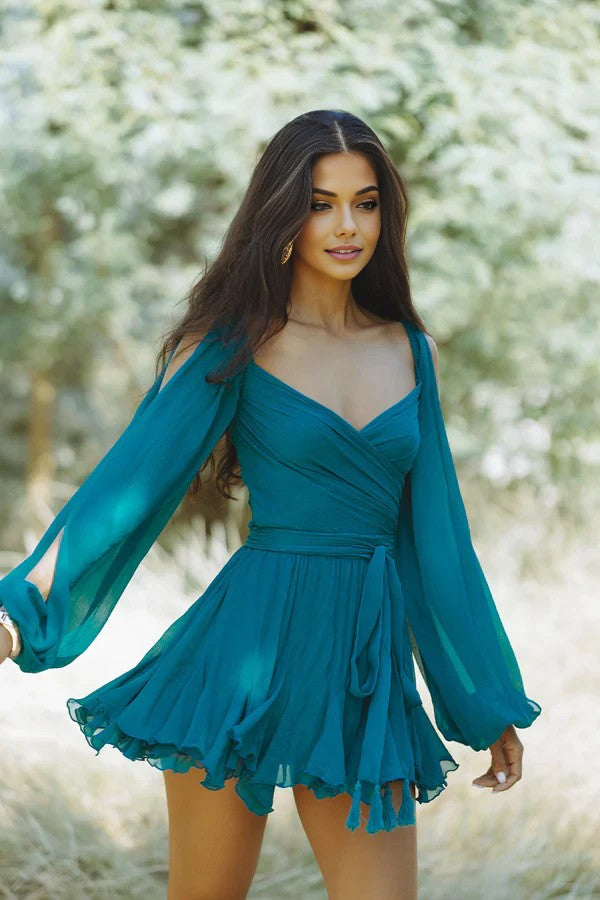 Della | Elegant Mini Dress with Built-In Shorts