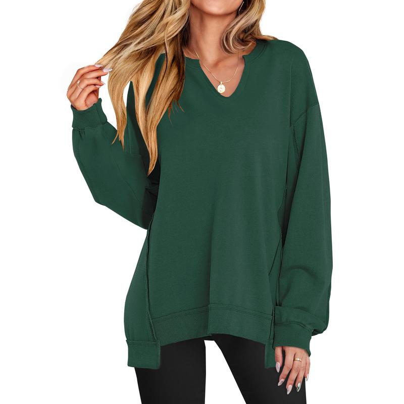 Camille | Oversized V-Neck Lightweight Sweatshirt