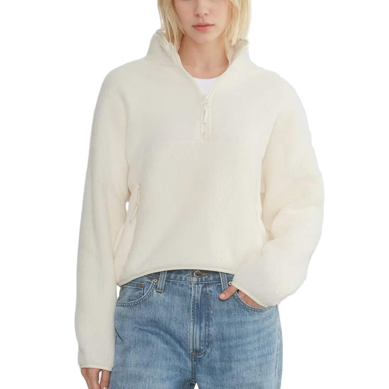 Camille | Fuzzy Cropped Half-Zip Fleece