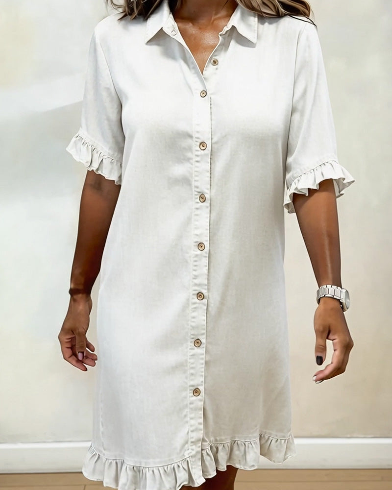 Anna | Ruched Denim Mini Dress