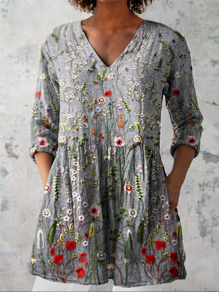 Phaedra | Long V-Neck Blouse