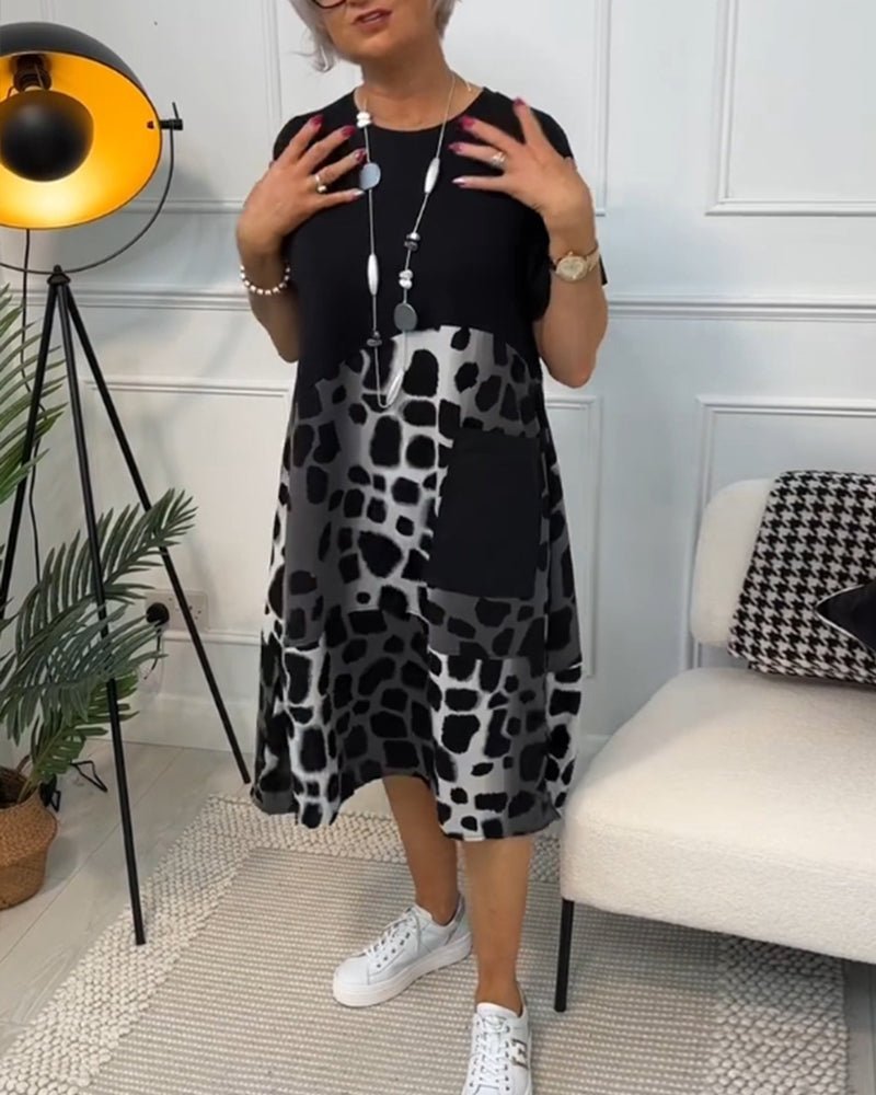 Peggie | Printed Midi Dress with Pockets