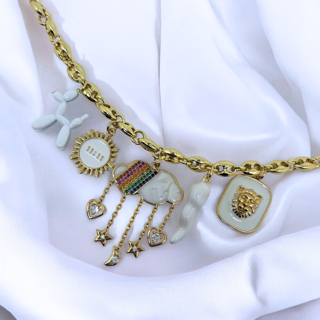 Kaitlynn | Rainbow Dust Charm Necklace