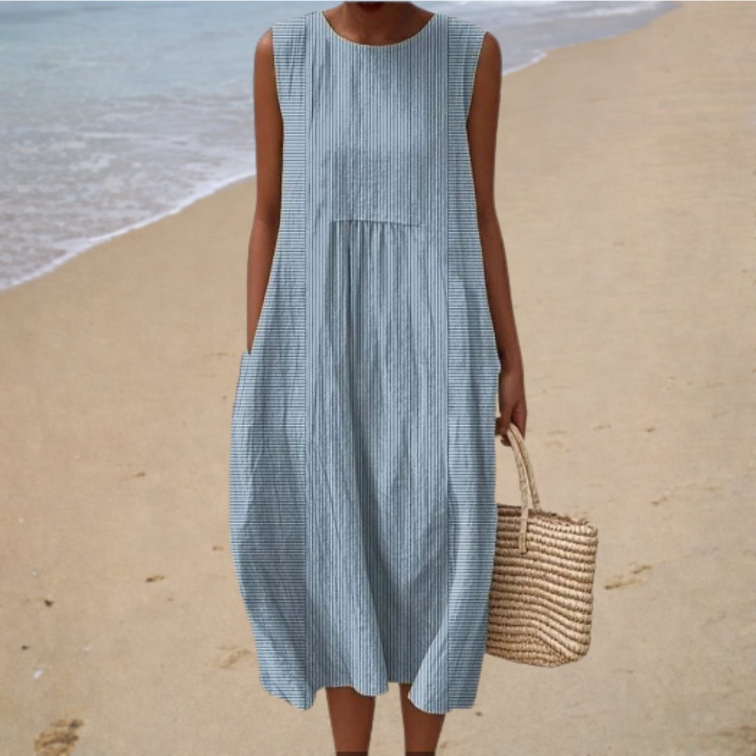 Kenley | Striped Beach Midi Dress