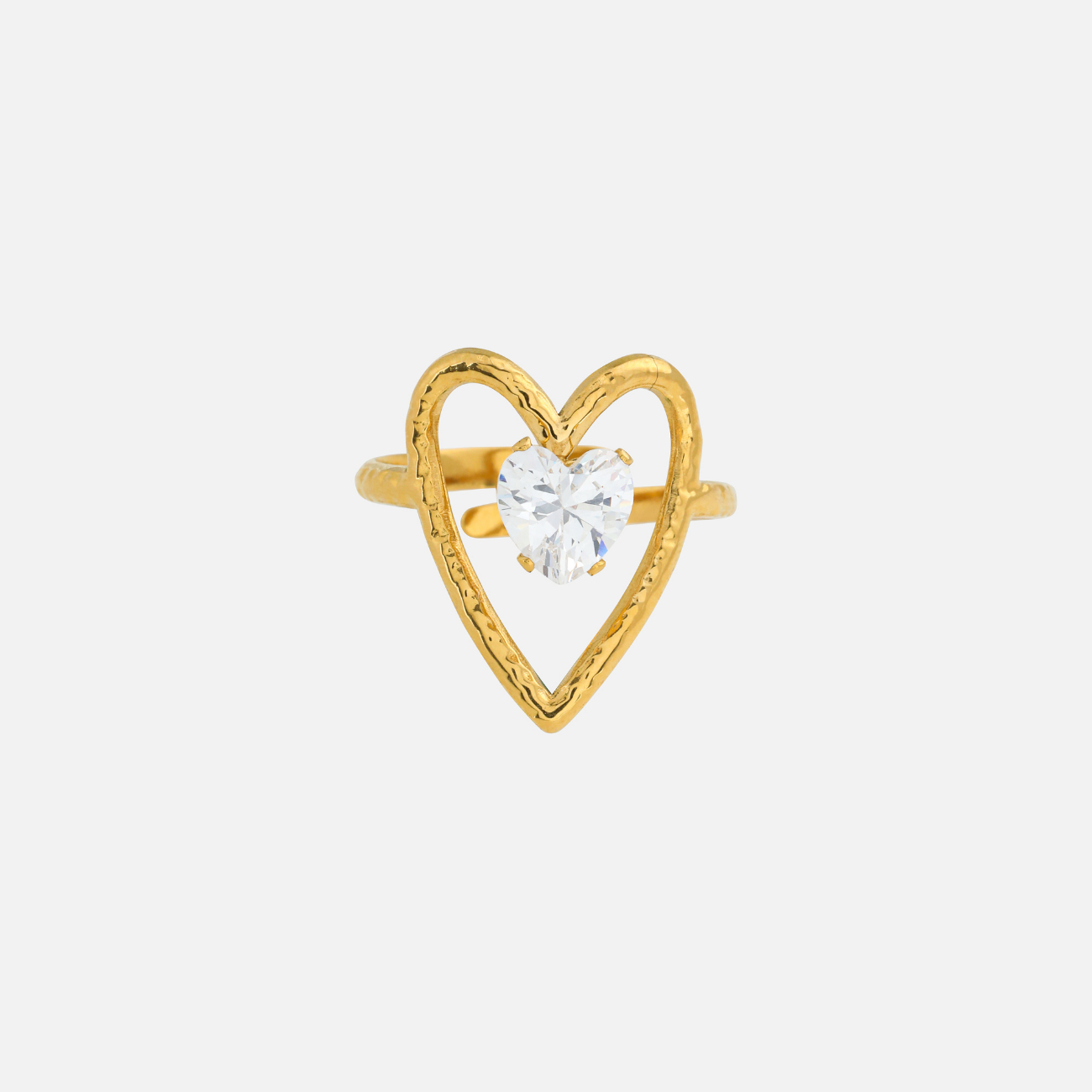 Pamela | Open Heart Crystal Ring