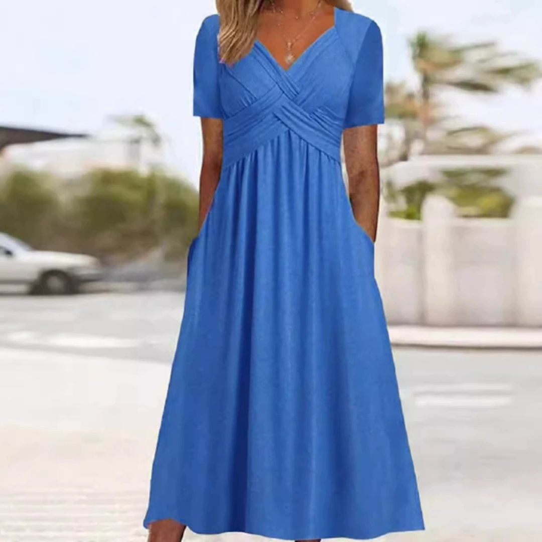 Davina | V-Neck Flattering Midi Dress