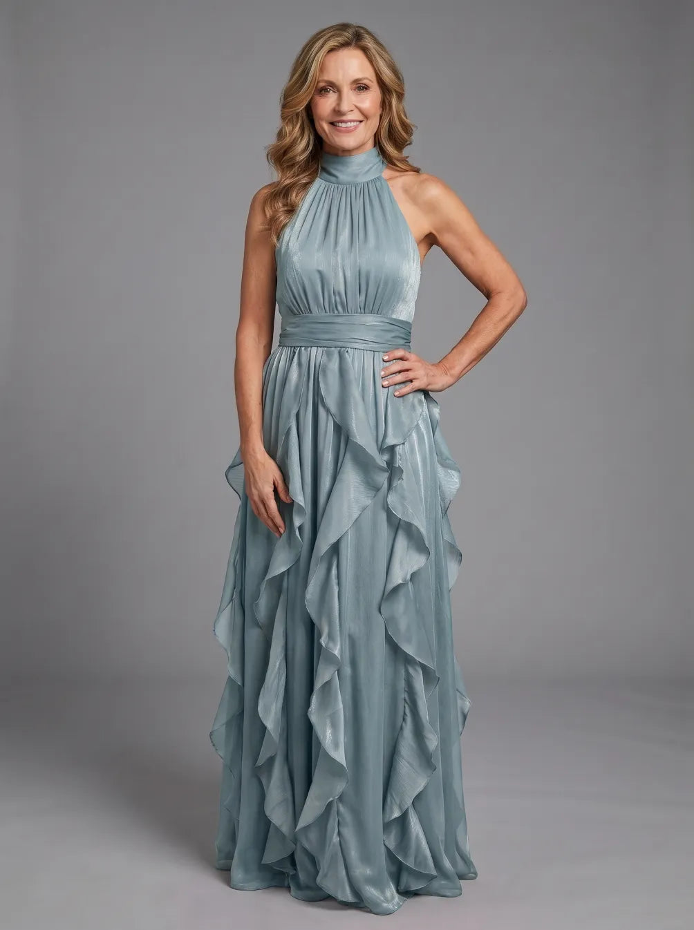 Maryjane | High Neck Ruffle Maxi Dress