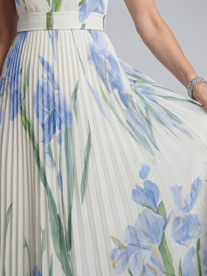 Valeda | Sleeveless Floral Print Midi Dress