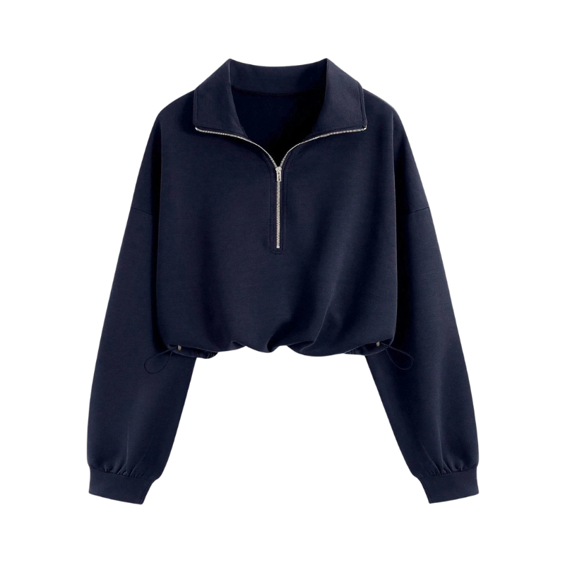 Camille | Cropped Half-Zip Pullover