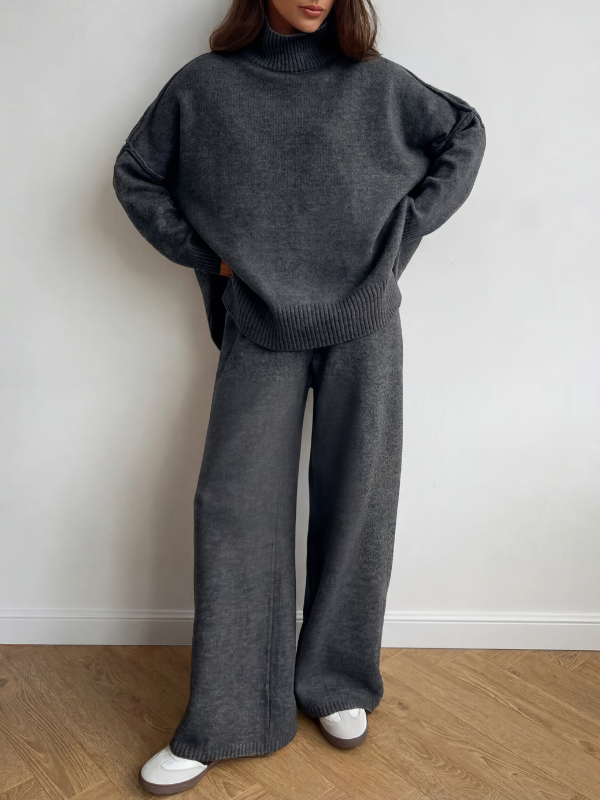 Céleste | Turtleneck & Wide-Leg Knit Set