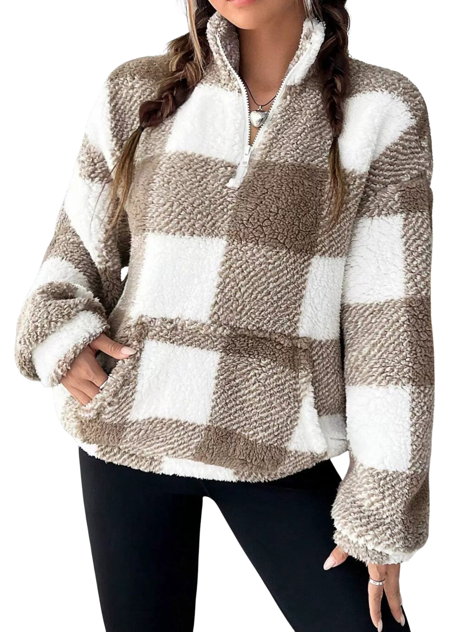Camille | Plaid Half-Zip Cozy Pullover