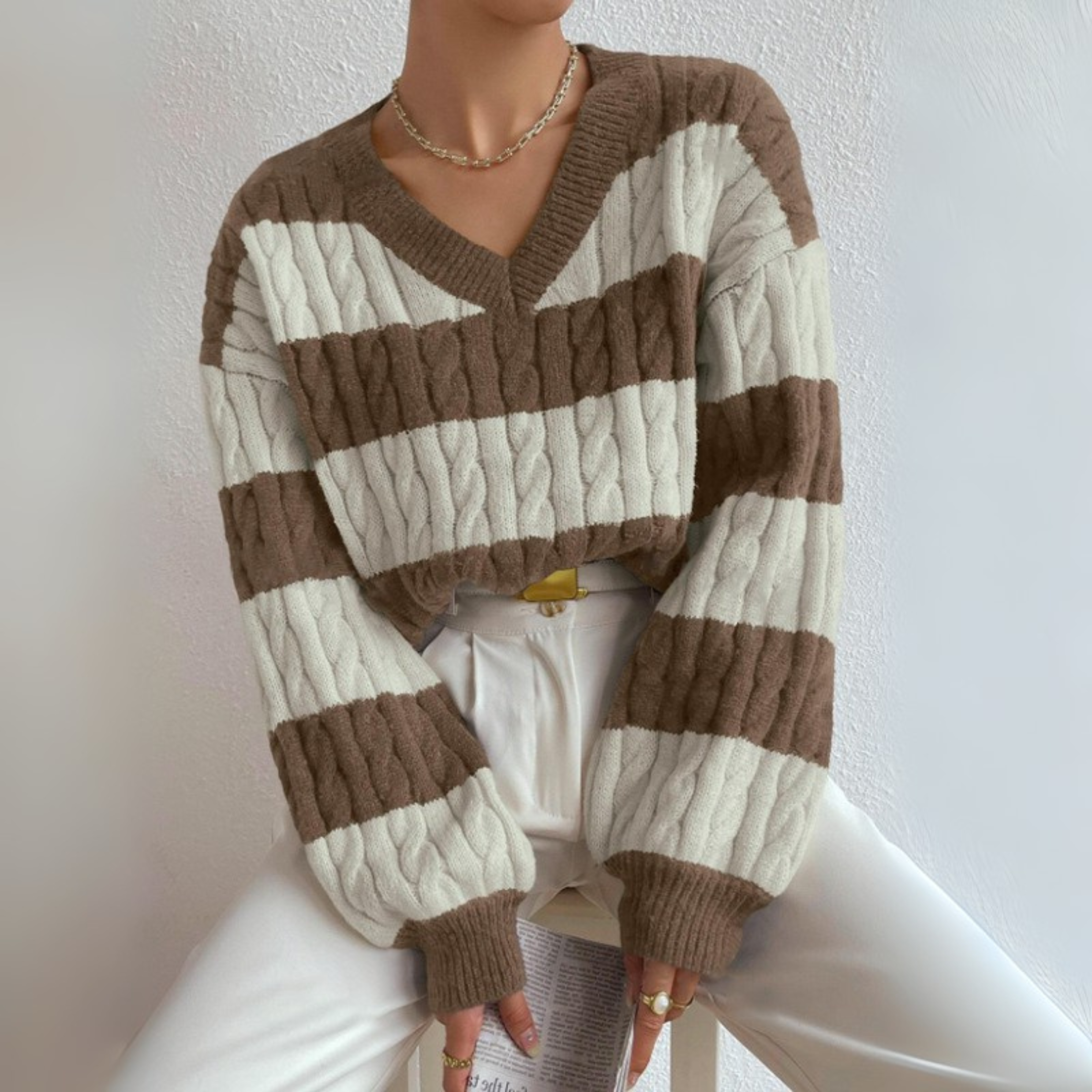 Céleste | V-Neck Long Sleeve Sweater