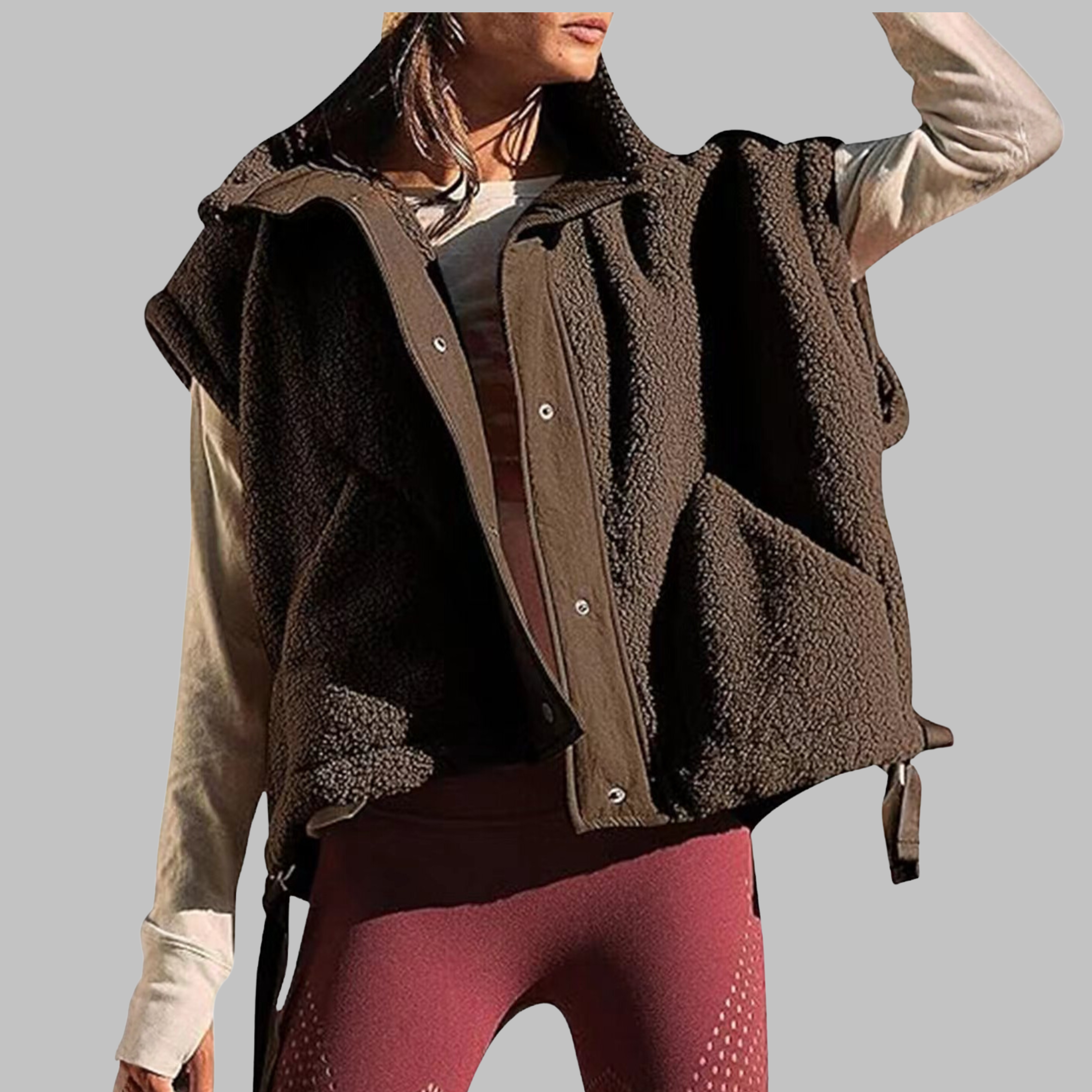 Camille | Cozy Fleece Button-Down Vest