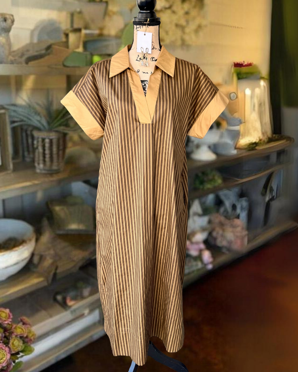 Storm | Striped V-Neck Maxi Dress