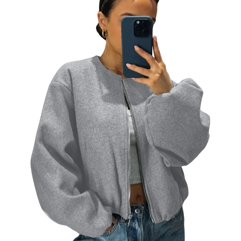 Zara | Minimalist Zip Jacket Relaxed Fit