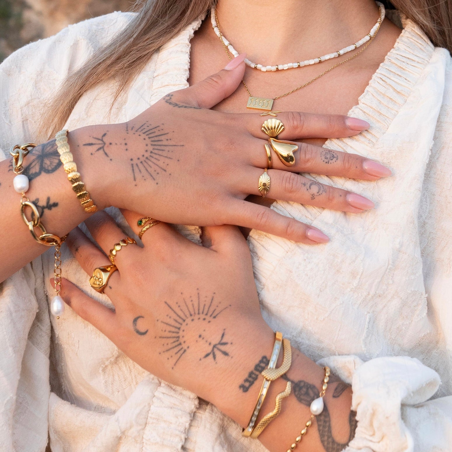 Sylvia | Adjustable Daisy Open Cuff Ring