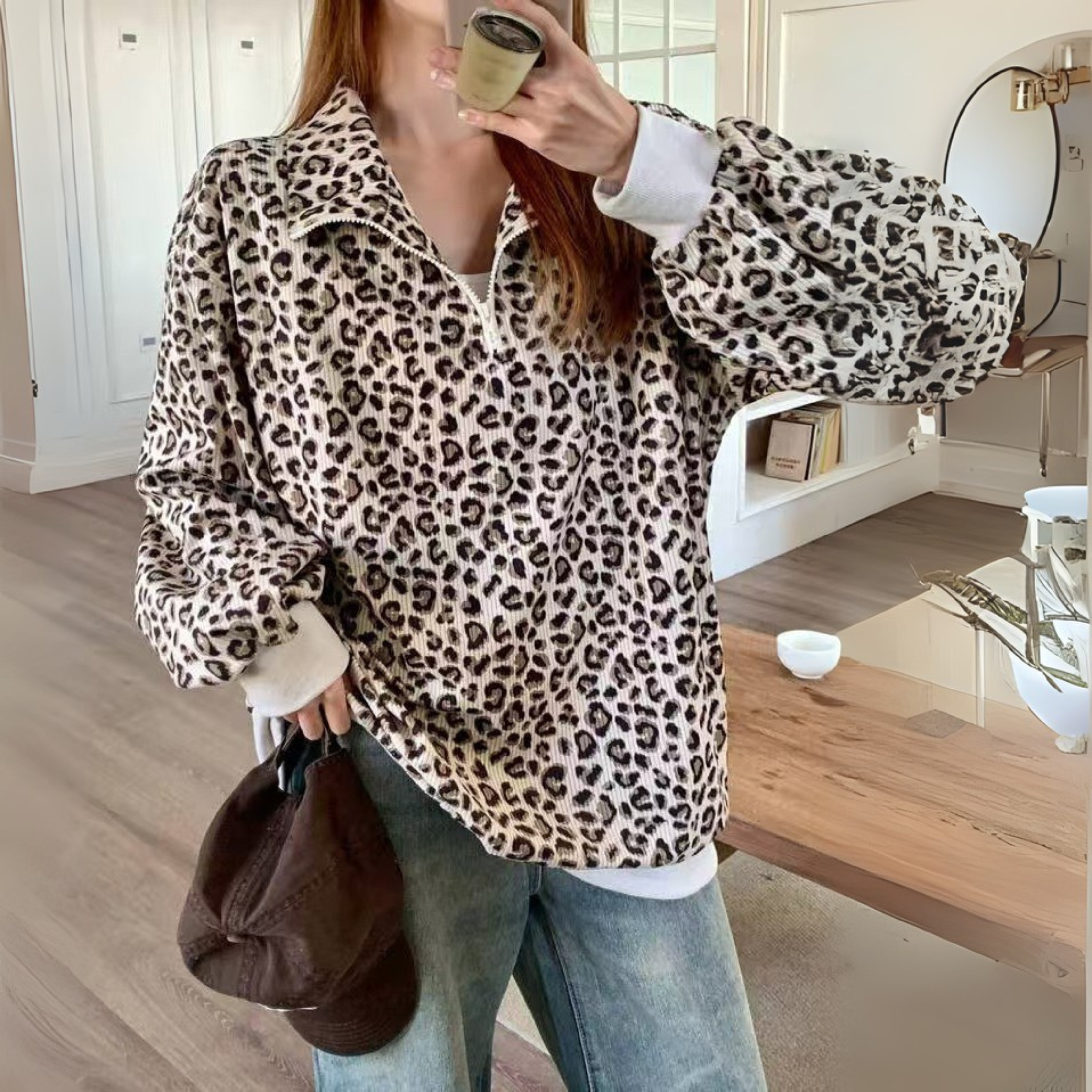 Léa | Cozy Leopard Print Sweatshirt