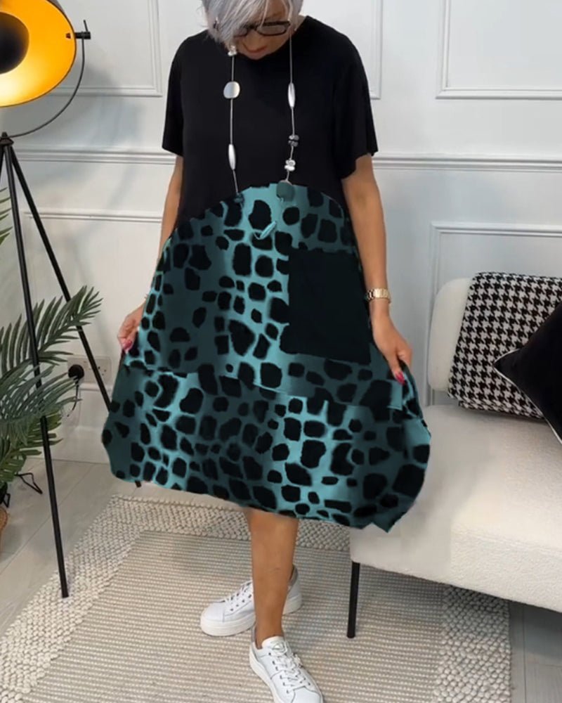 Peggie | Printed Midi Dress with Pockets