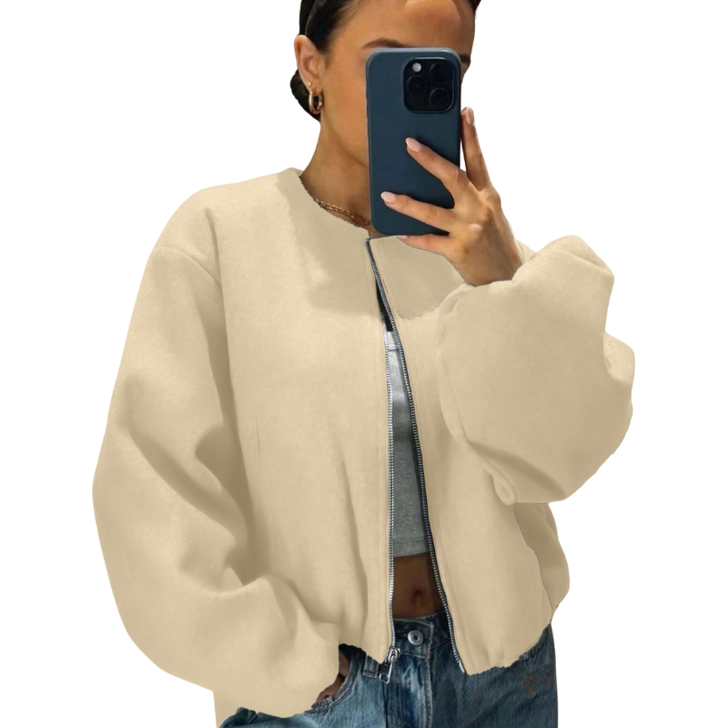 Zara | Minimalist Zip Jacket Relaxed Fit
