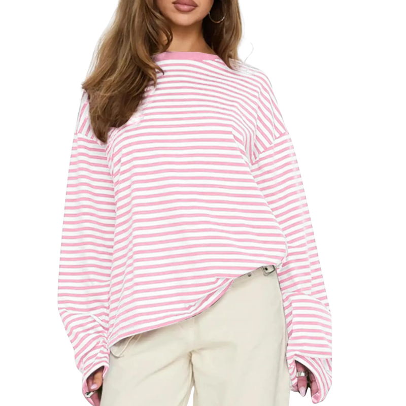 Camille | Striped Long Sleeve Relaxed Shirt