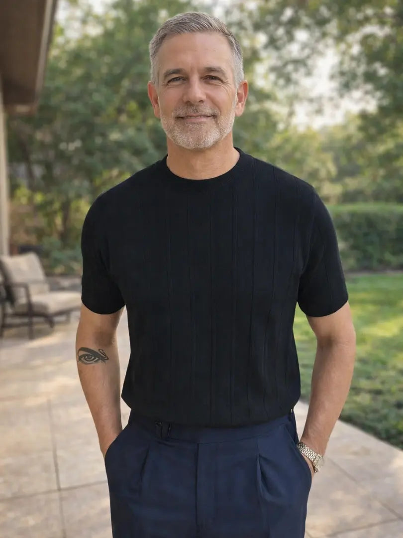 Keith | Ribbed Linen-Cotton Tee
