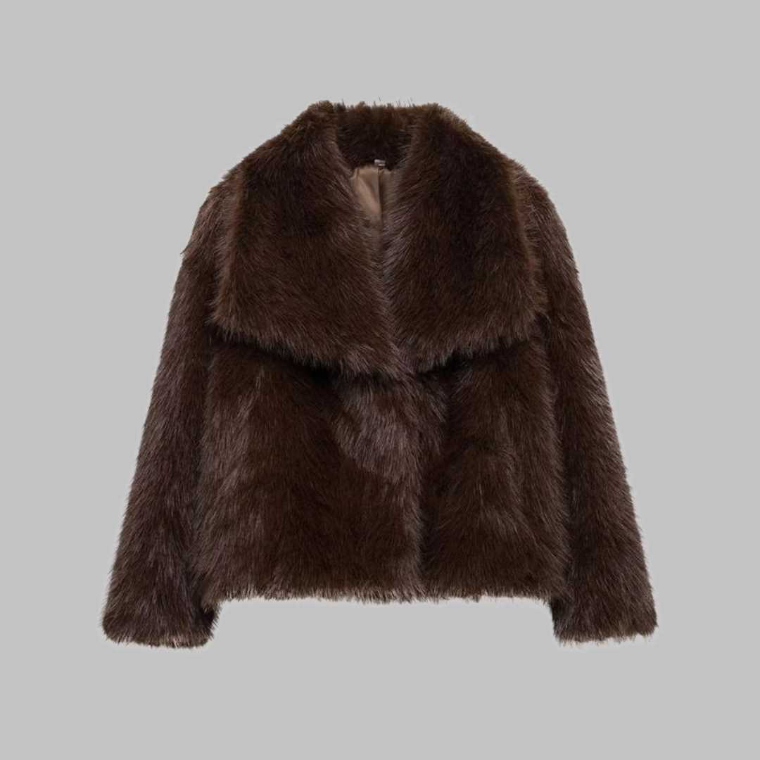Vivienne | Collared Fuzzy Long Coat