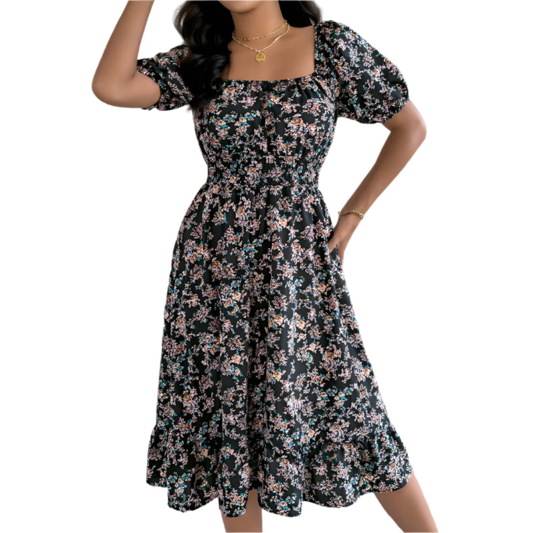 Solène | Square Neck Ruffled Sundress