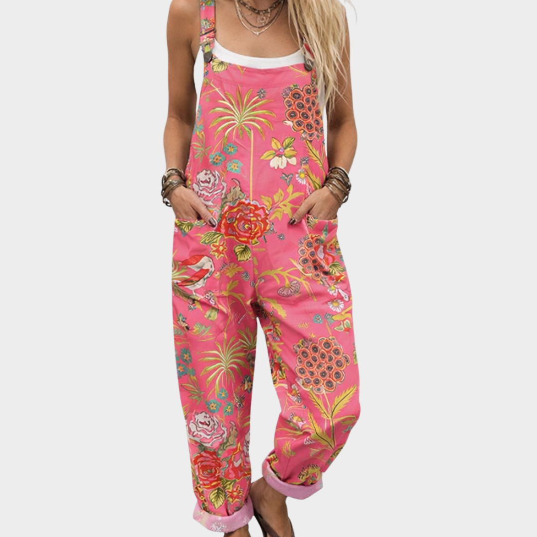 Megan | Printed Wide-Leg Overalls