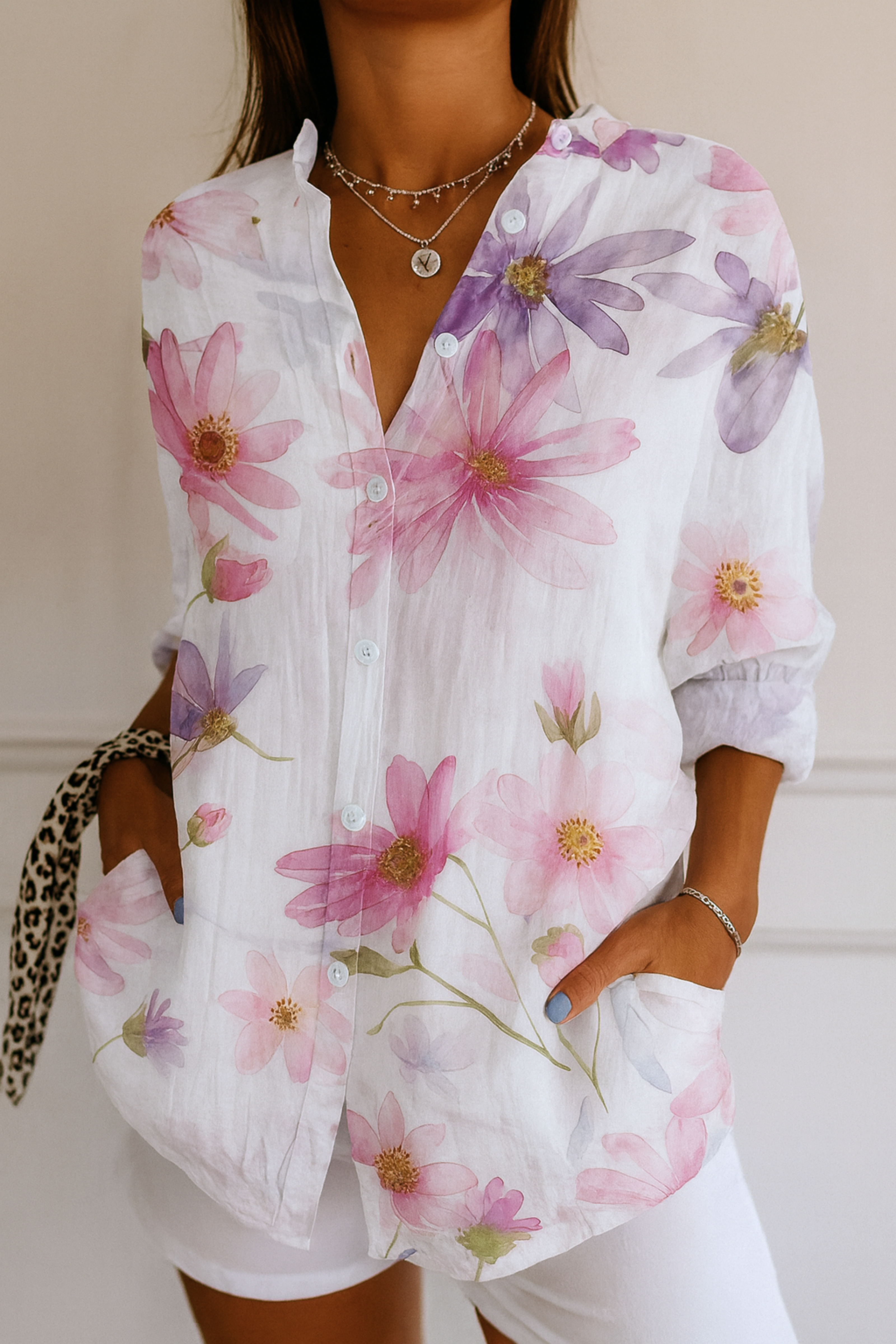 Margit | Colorful Pattern Blouse