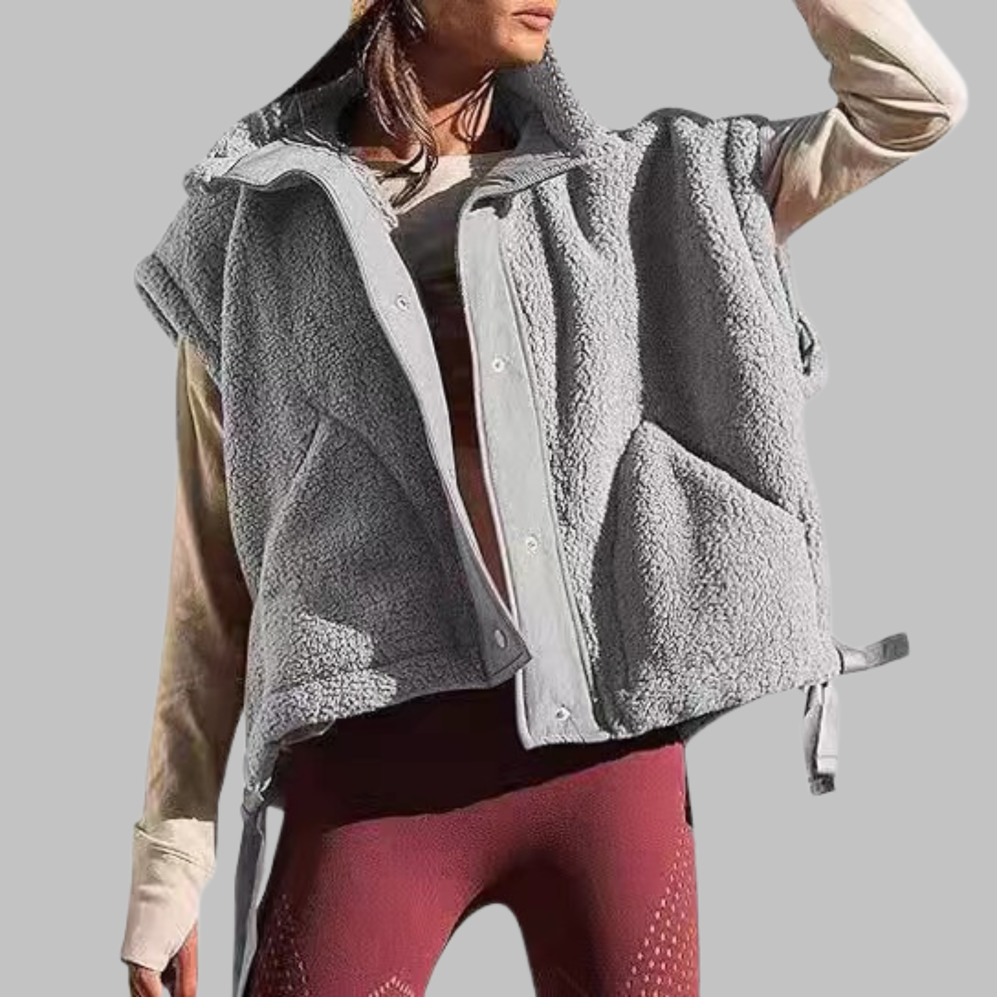 Camille | Cozy Fleece Button-Down Vest