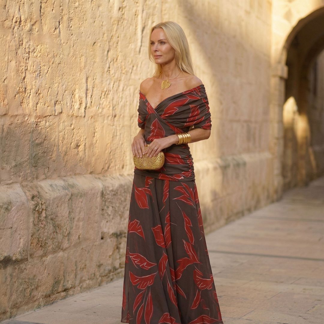 Tahnee | Leaf-Print Midi Dress