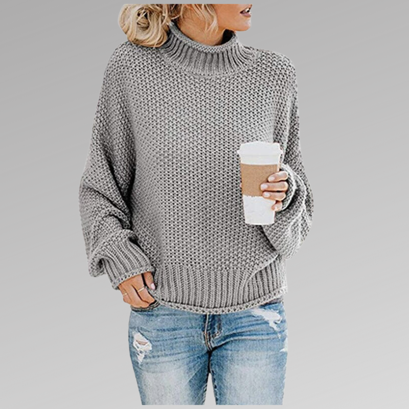 Sage | Oversized Chunky Turtleneck Sweater