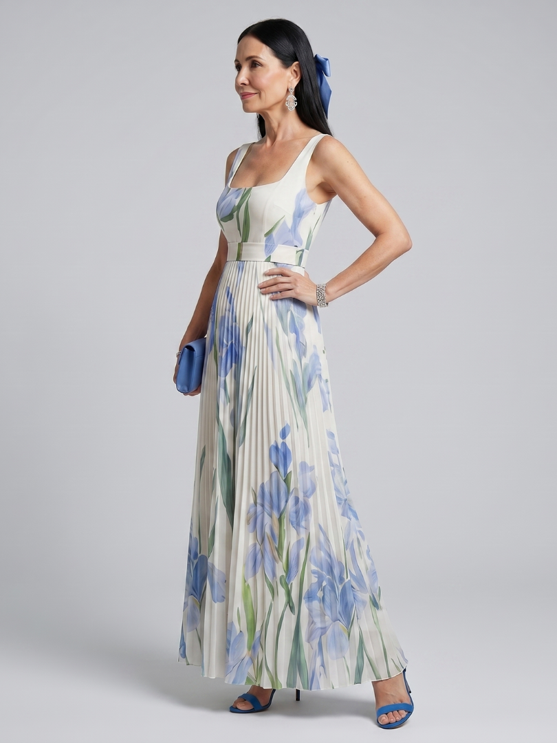 Valeda | Sleeveless Floral Print Midi Dress
